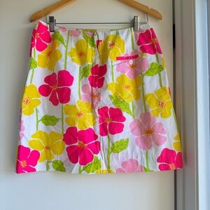 Lilly Pulitzer Floral Vintage Cotton Mini Skirt Women Size: 10